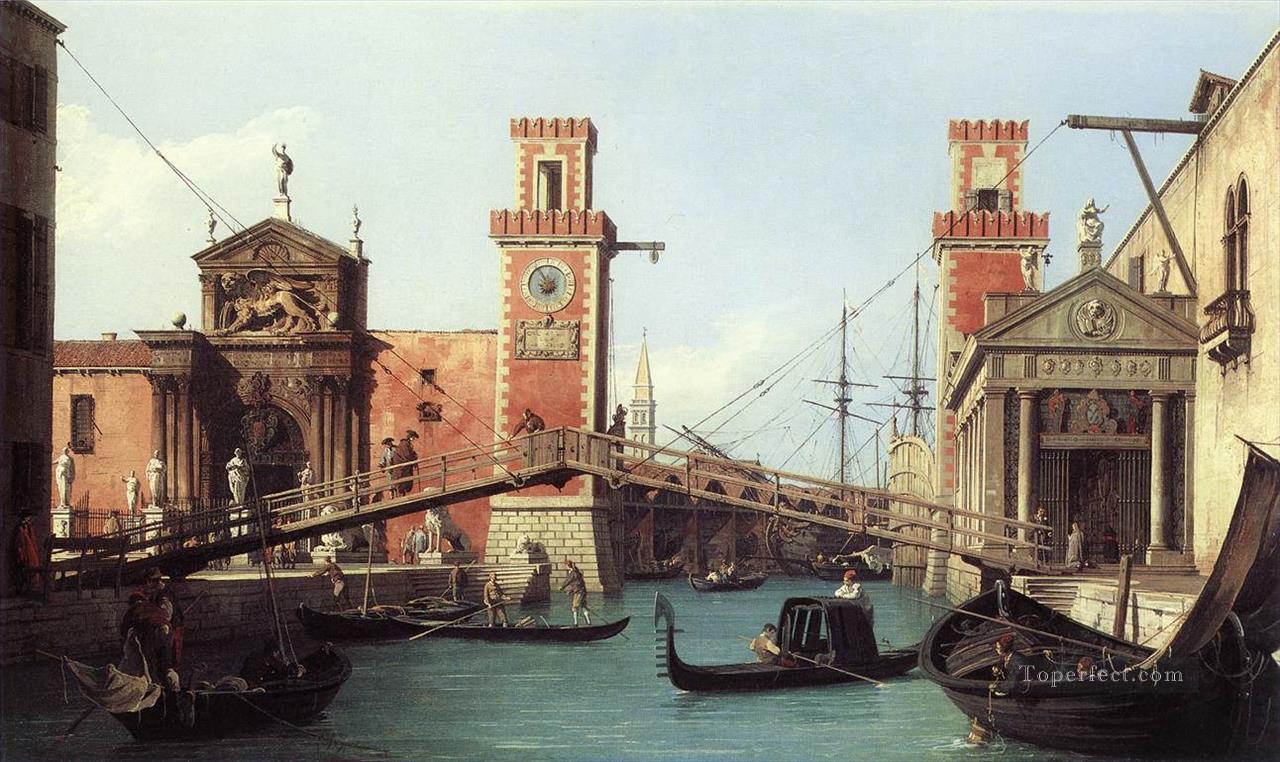 View Of the Entrance To The Arsenal Canaletto Venice Oil Paintings